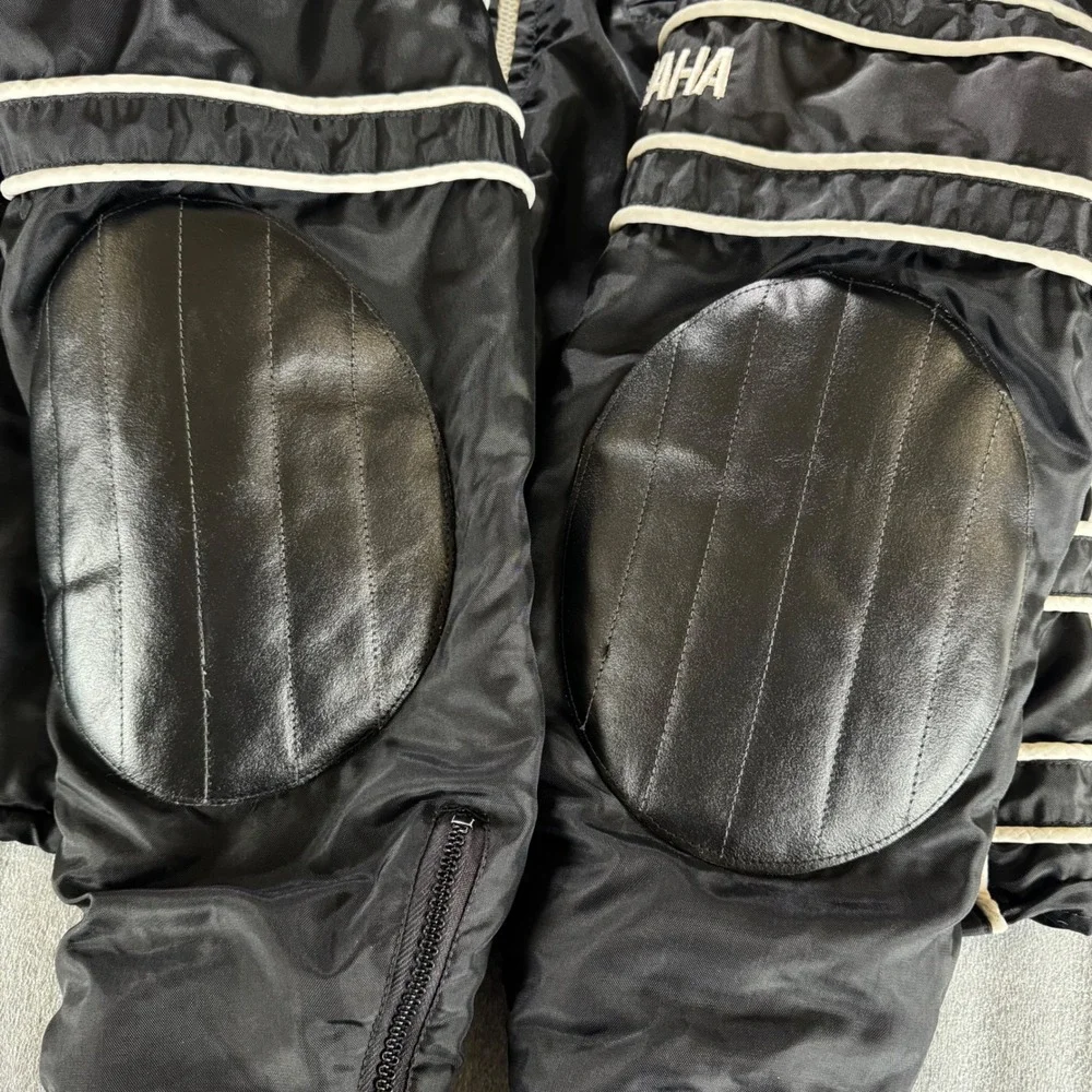 Vintage Yamaha Insulated Racing Jacket Men's XL Black Motorcycle 70s 80s